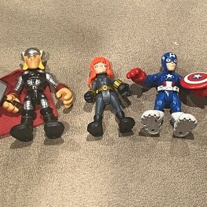 Imaginext lot of 3 Marvel figure Thor & Black Widow & Captain America